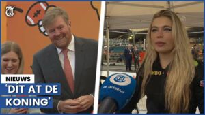 Blozende en zenuwachtige Willem-Alexander flirt met Jutta Leerdam