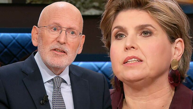 Angela de Jong fileert Frans Timmermans live aan talkshowtafel: “Jullie schuld!”