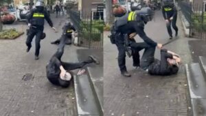 Brute arrestatie in Den Haag: ME’er haalt relschopper keihard onderuit