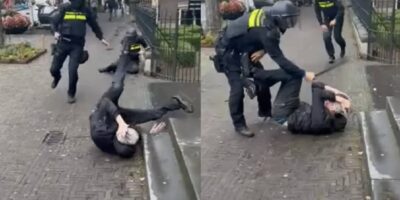 Brute arrestatie in Den Haag: ME’er haalt relschopper keihard onderuit