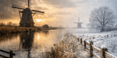 Eerst veel regen en wind daarna kouder weer en zet de vorst in