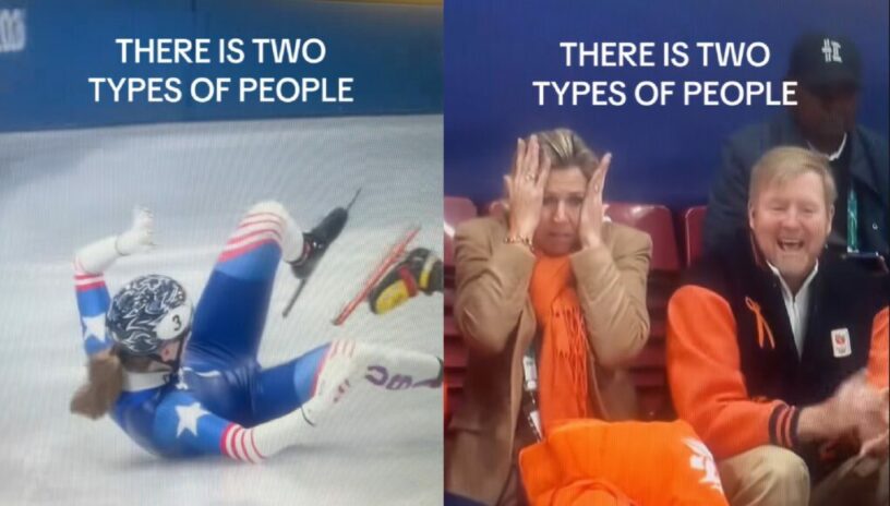 Willem-Alexander lacht zich rot om vallende vrouw terwijl Máxima zich kapot schaamt