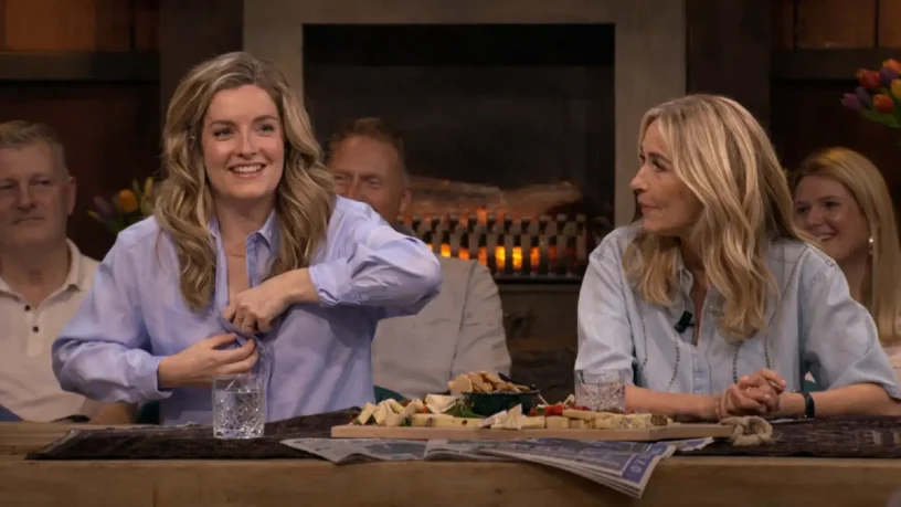 Grensoverschrijdend: Rutger Castricum duikt ongegeneerd in het decolleté van Merel Ek