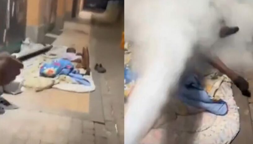 Beelden uit Ceuta: migranten met brandblusser uit hun slaap gewekt